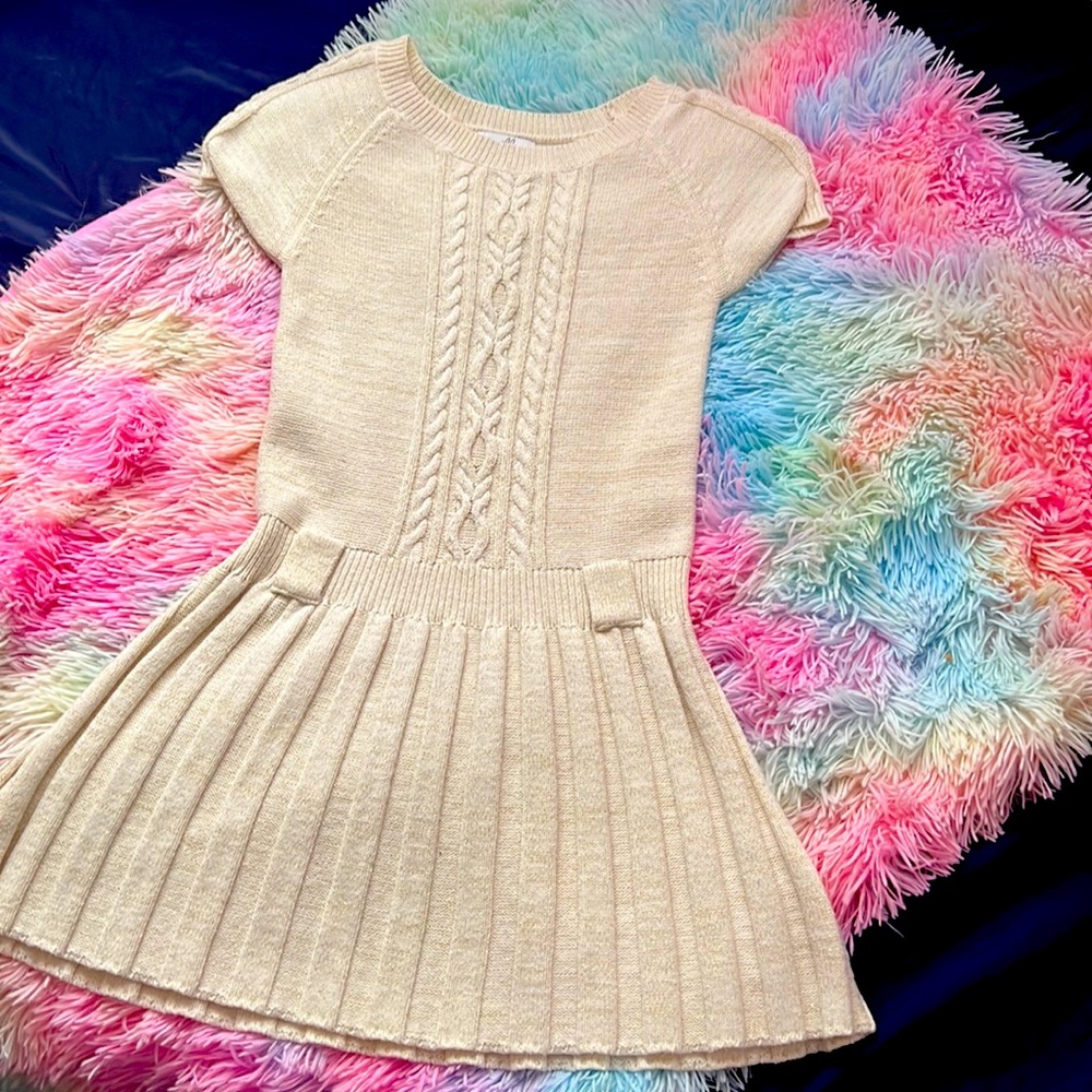 Ivory/tan cardigan dress